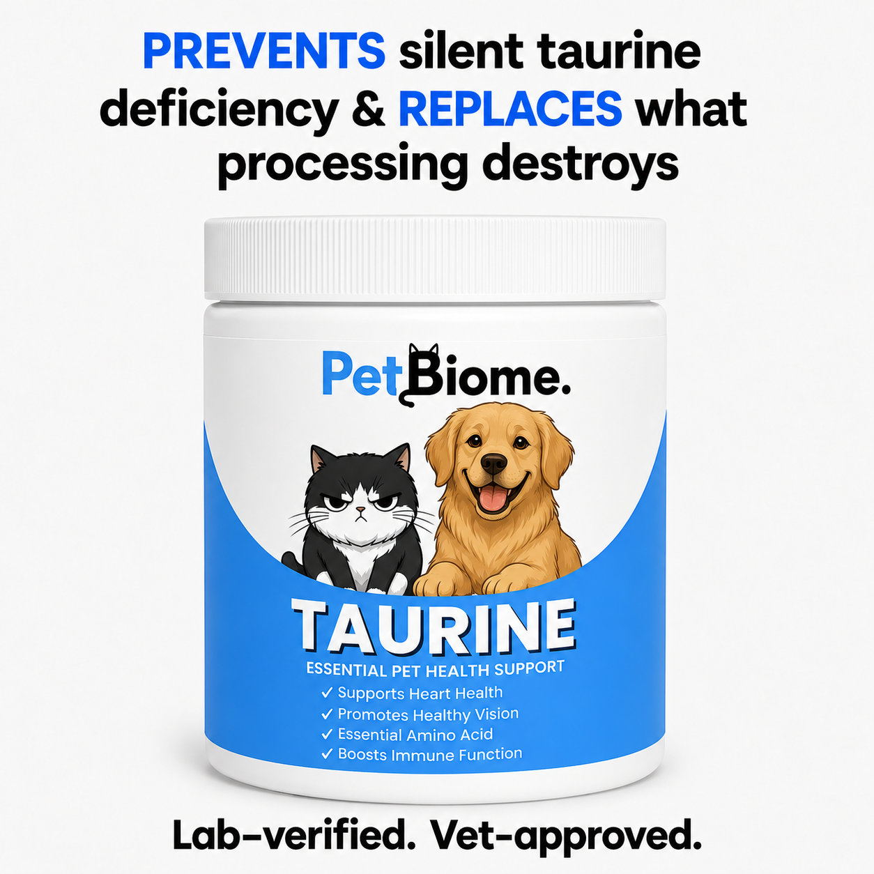 Stop the Silent Deficiency Before You See the Signs with PetBiome™ Taurine Supplement